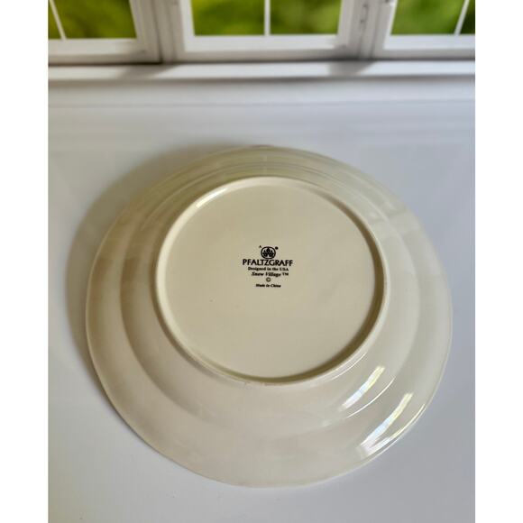 Pfaltzgraff Snow Village Dinner Plate Green Holiday Vintage Stoneware 10.5” - Picture 7 of 9